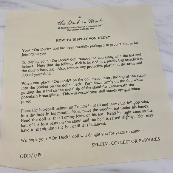 NEW LOW PRICE! Vintage “On Deck” by Carole Jeane porcelain Tommy baseball player - Picture 5 of 8